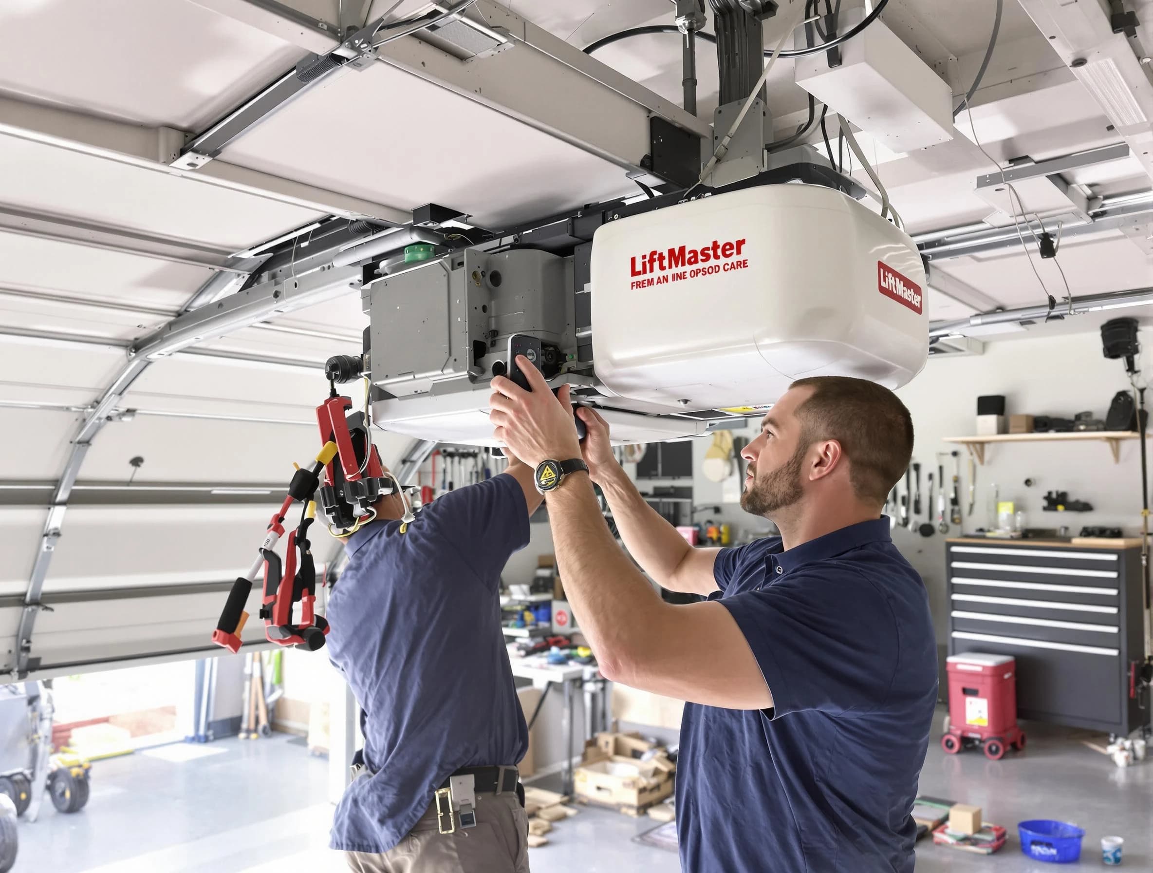 Highland Park Garage Door Repair technician performing advanced diagnostics on garage opener in Highland Park